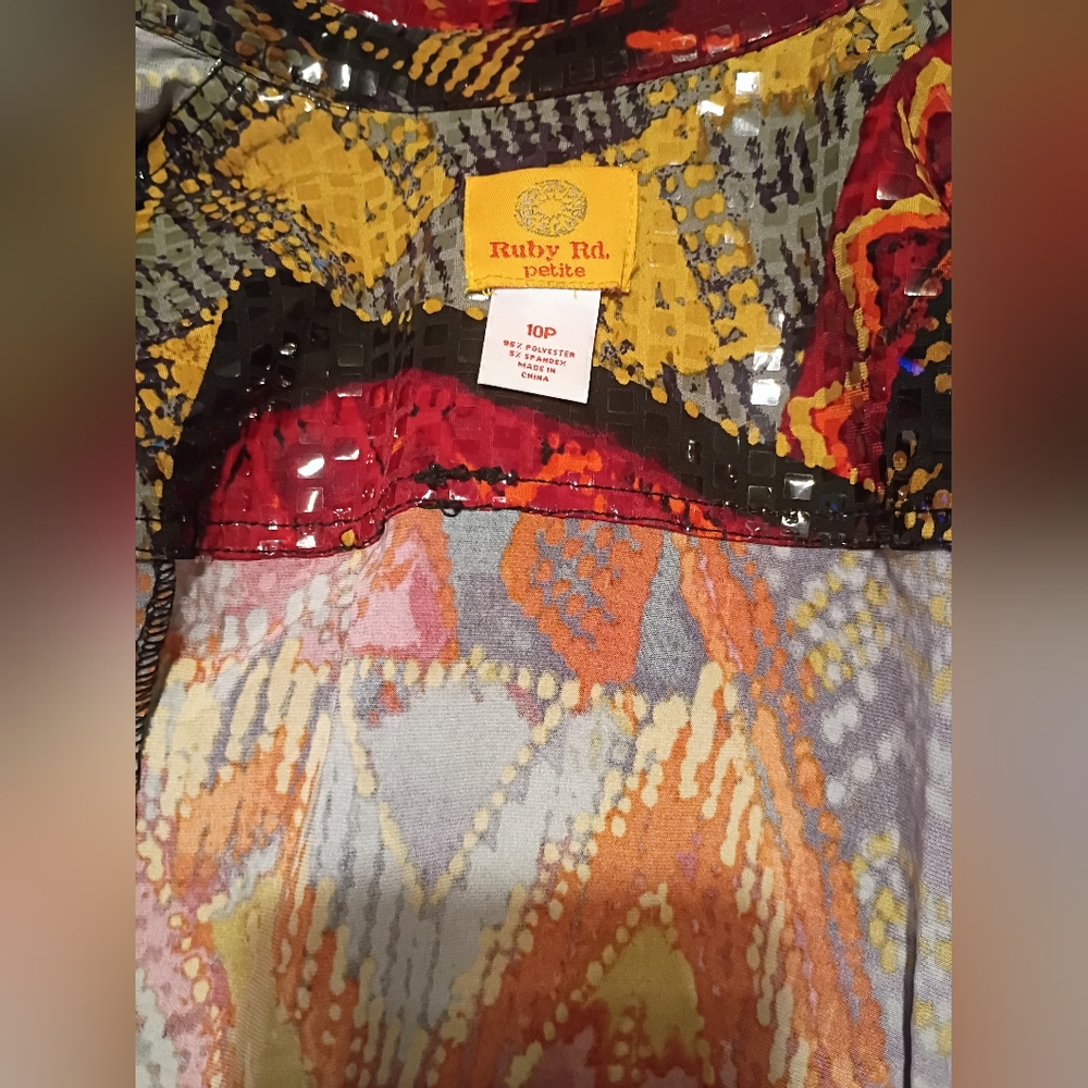 Ruby Rd. Multicolor Abstract Jacket 10p - image 5